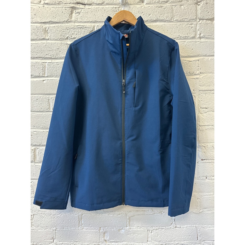 Softshell Navy‎ Blue Jacket Mens M Dadcore Minimalist Everyday Quiet Utility